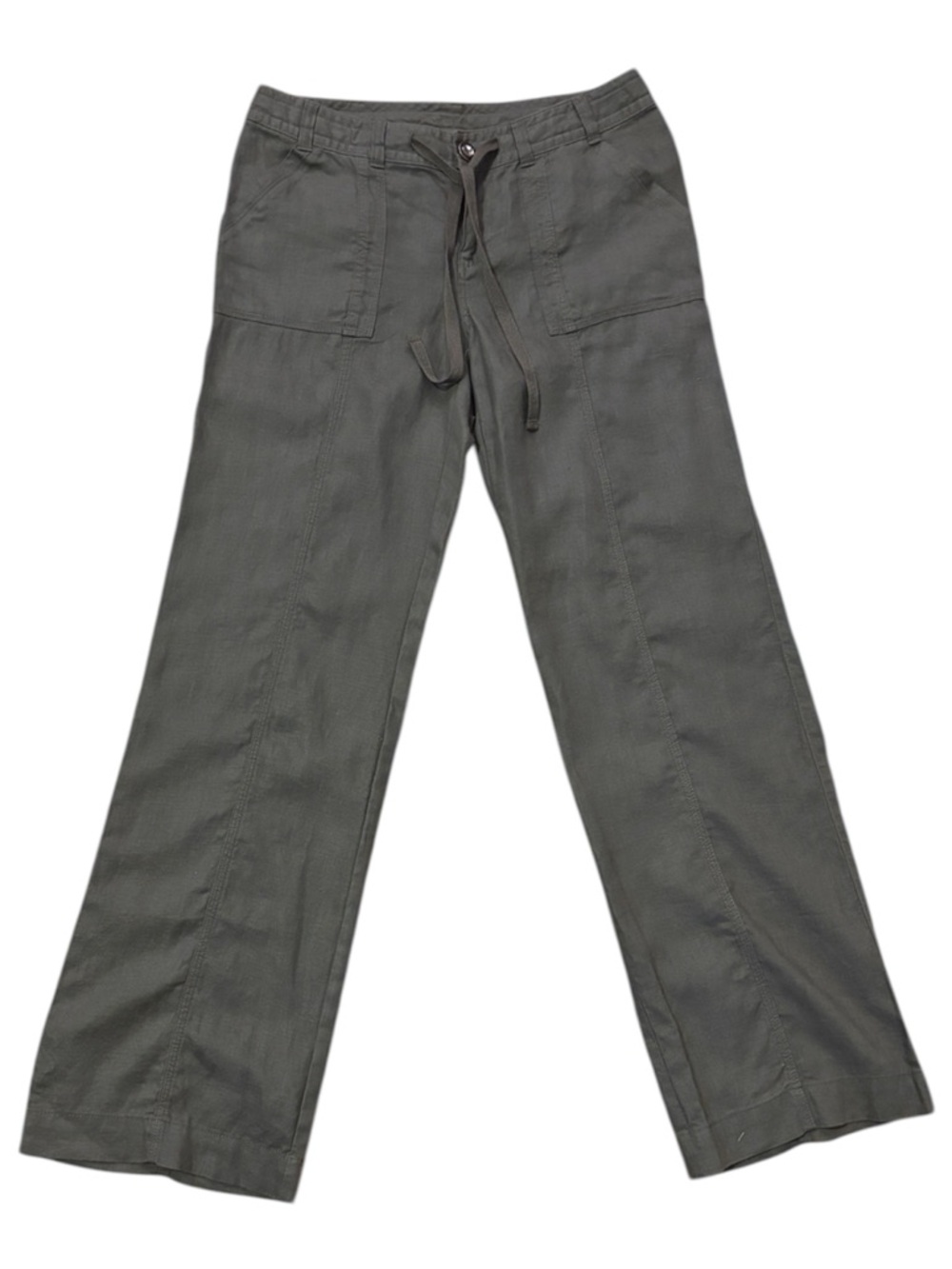 INC International Concepts Women's Green Linen Cargo Bling Button Pockets size 4